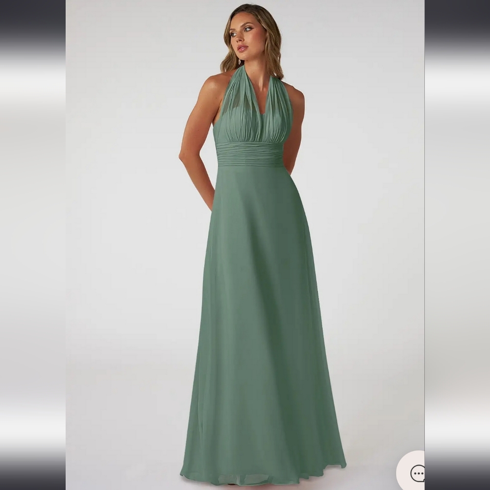 Azazie FIFI Eucalyptus Green Convertible Maxi Dress gown bridemaid Size A6 6